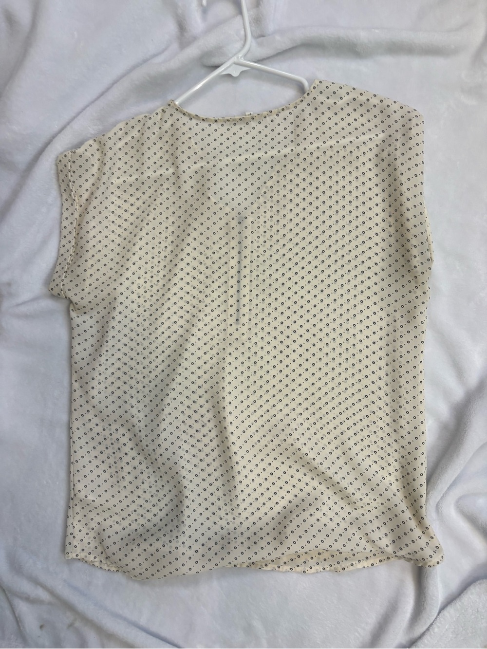 Maurices Cream Dot Zip-Front Blouse - Picture 2 of 2